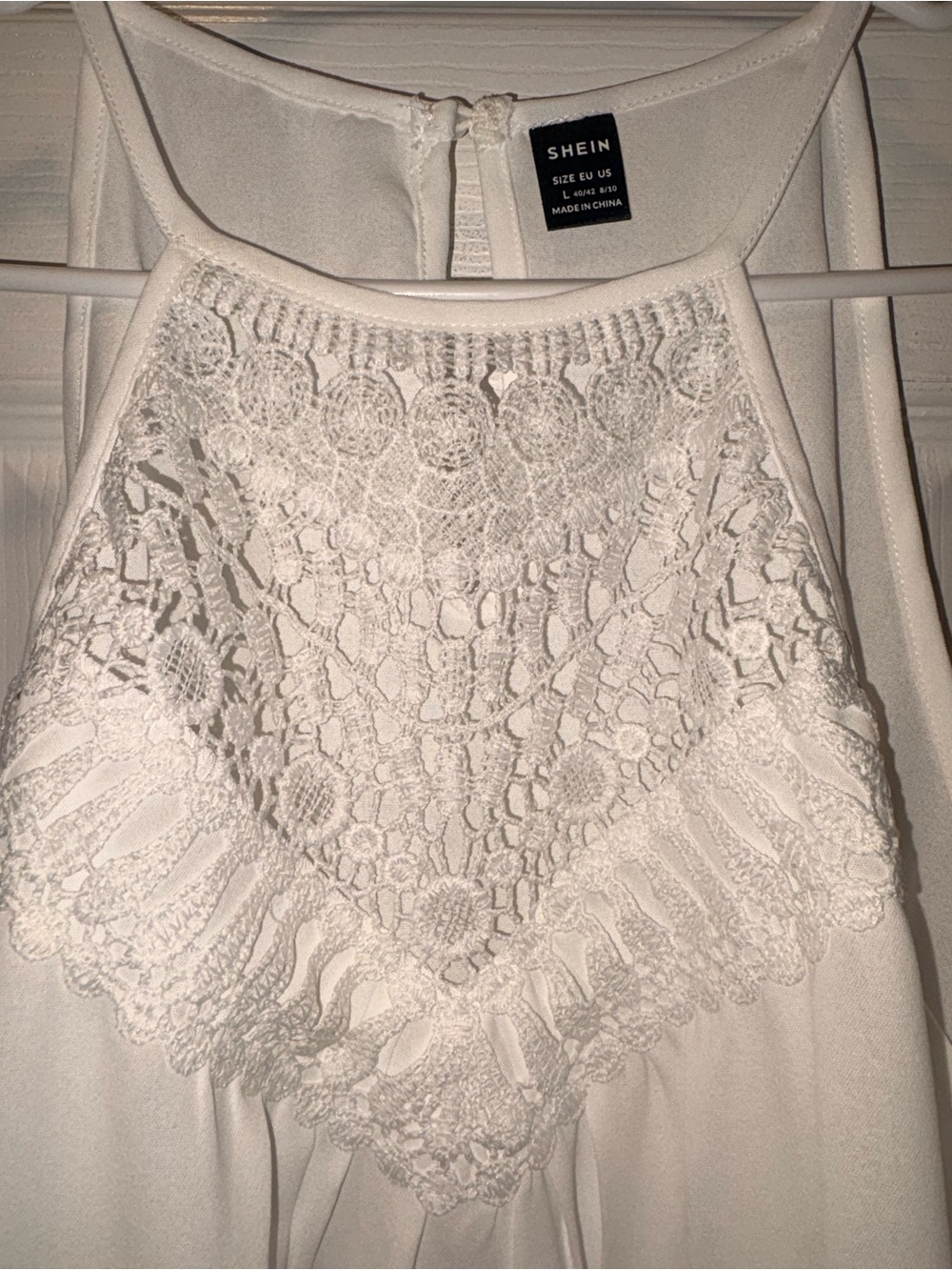 SHEIN white Crochet Halter Top NWOT